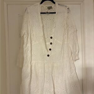 ASOS Curve White Eyelet Dress